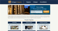 Desktop Screenshot of collegesanddegrees.com
