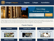 Tablet Screenshot of collegesanddegrees.com